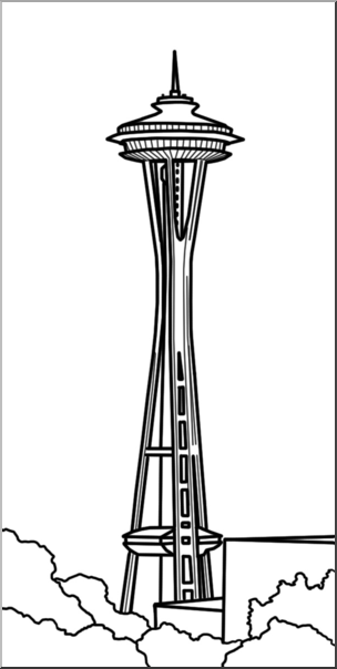 Clip Art: Space Needle B&W