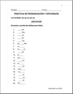 Spanish: Pronunciation & Spelling – p