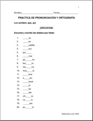 Spanish: Pronunciation & Spelling – que & qui