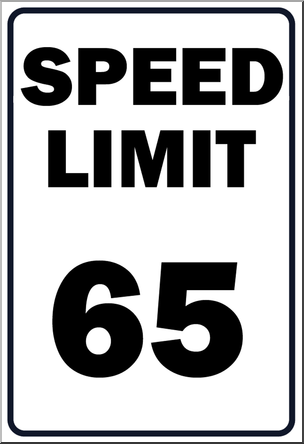 Clip Art: Signs: Speed Limit B&W