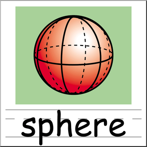 Clip Art: 3D Solids: Sphere Color 2 Labeled