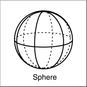 Clip Art: 3D Solids: Sphere B&W Labeled