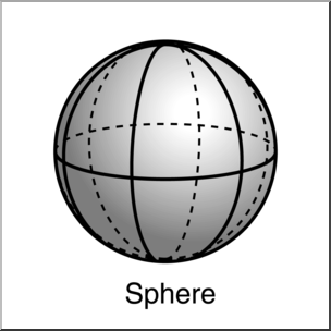Clip Art: 3D Solids: Sphere Grayscale Labeled