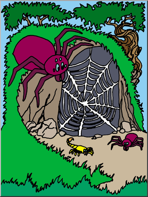 Clip Art: Halloween Houses: Spiders Lair Color