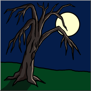Clip Art: Spooky Tree Color