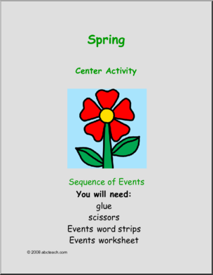 Learning Center: Spring – story sequence