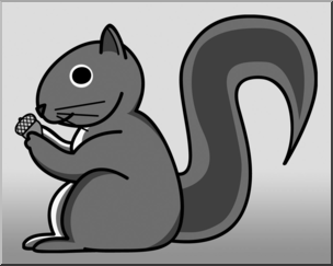 Clip Art: Squirrel 2 Grayscale