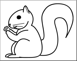 Clip Art: Squirrel 2 B&W