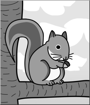 Clip Art: Squirrel Grayscale