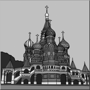 Clip Art: St. Basil’s Cathedral Grayscale