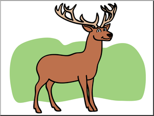 Clip Art: Basic Words: Stag Color Unlabeled