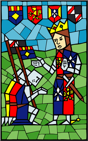 Clip Art: Stained Glass: King Color