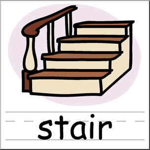 Clip Art: Basic Words: Stair Color Labeled