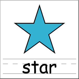 Clip Art: Shapes: Star Color Labeled