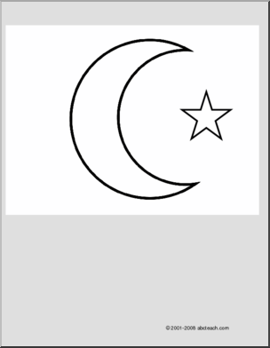 Coloring Page: Star and Crescent
