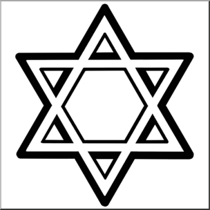 Clip Art: Hanukkah: Star of David B&W