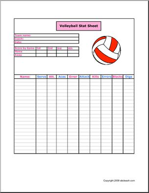 Stat Sheet: Volleyball