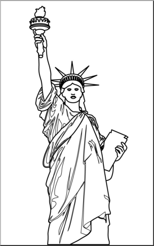 Clip Art: Statue of Liberty B&W