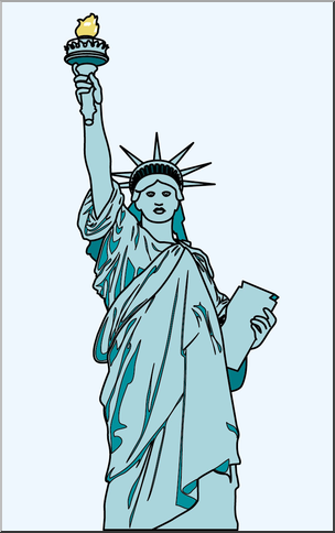 Clip Art: Statue of Liberty Color