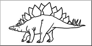 Clip Art: Stegosaurus B&W