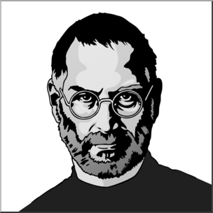 Clip Art: Steve Jobs Grayscale