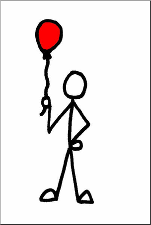 Clip Art: Stick Guy Balloon Color