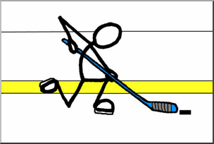 Clip Art: Stick Guy Ice Hockey Color