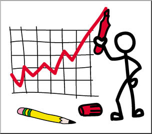 Clip Art: Stick Guy Graphing Color