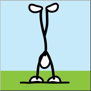 Clip Art: Stick Guy Gymnastics Handstand Color