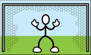 Clip Art: Stick Guy Football/Soccer Goalie Color