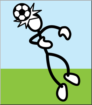 Clip Art: Stick Guy Football/Soccer Header Color