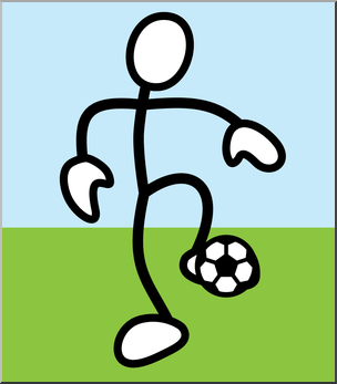 Clip Art: Stick Guy Football/Soccer Trap Color