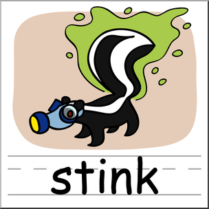 Clip Art: Basic Words: Stink Color Labeled
