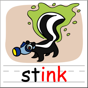 Clip Art: Basic Words: -ink Phonics: Stink Color