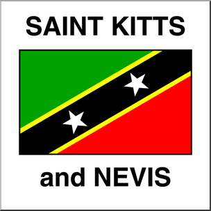 Clip Art: Flags: Saint Kitts & Nevis Color