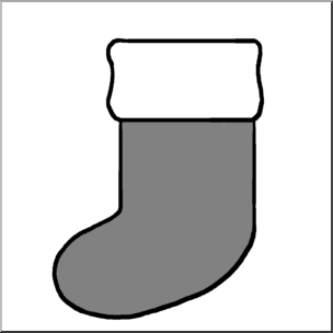 Clip Art: Stocking Grayscale