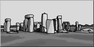 Clip Art: Stonehenge Grayscale