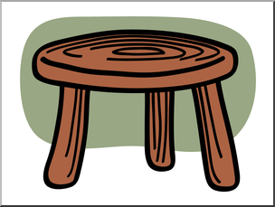 Clip Art: Basic Words: Stool Color Unlabeled