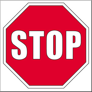Clip Art: Signs: Stop Sign Color