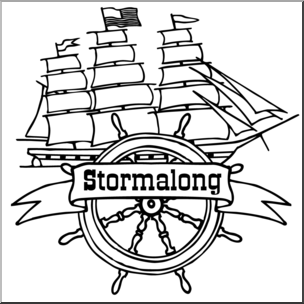 Clip Art: US Folklore: Stormalong B&W