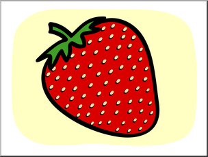 Clip Art: Basic Words: Strawberry Color Unlabeled