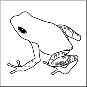 Clip Art: Frogs: Strawberry Poison Dart Frog B&W