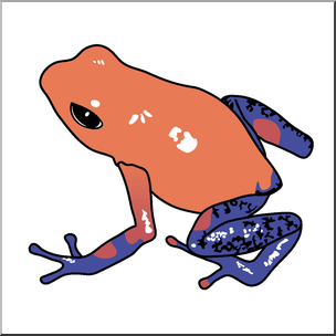 Clip Art: Frogs: Strawberry Poison Dart Frog Color 1