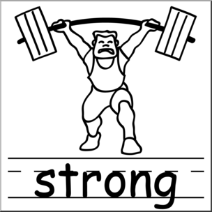 Clip Art: Basic Words: Strong B&W Labeled