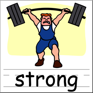 Clip Art: Basic Words: Strong Color Labeled