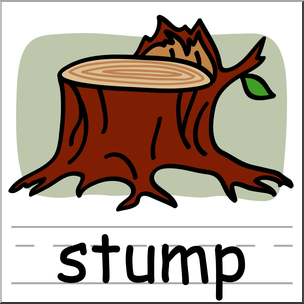 Clip Art: Basic Words: Stump Color Labeled