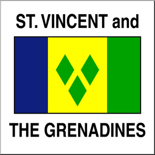 Clip Art: Flags: Saint Vincent & the Grenadines Color
