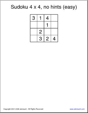 Sudoku 4x4 - Easy 