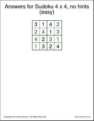 Sudoku 4x4 - Easy 