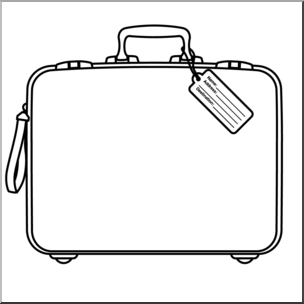 Clip Art: Suitcase B&W